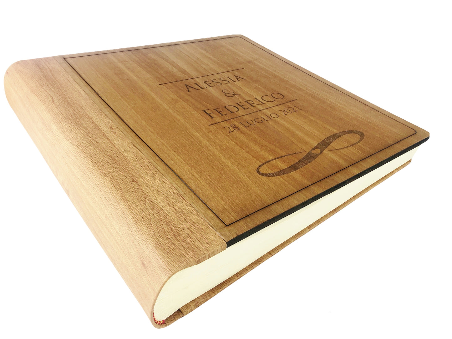 Album fotografico (Infinito) davanti in legno (Personalizzabile)