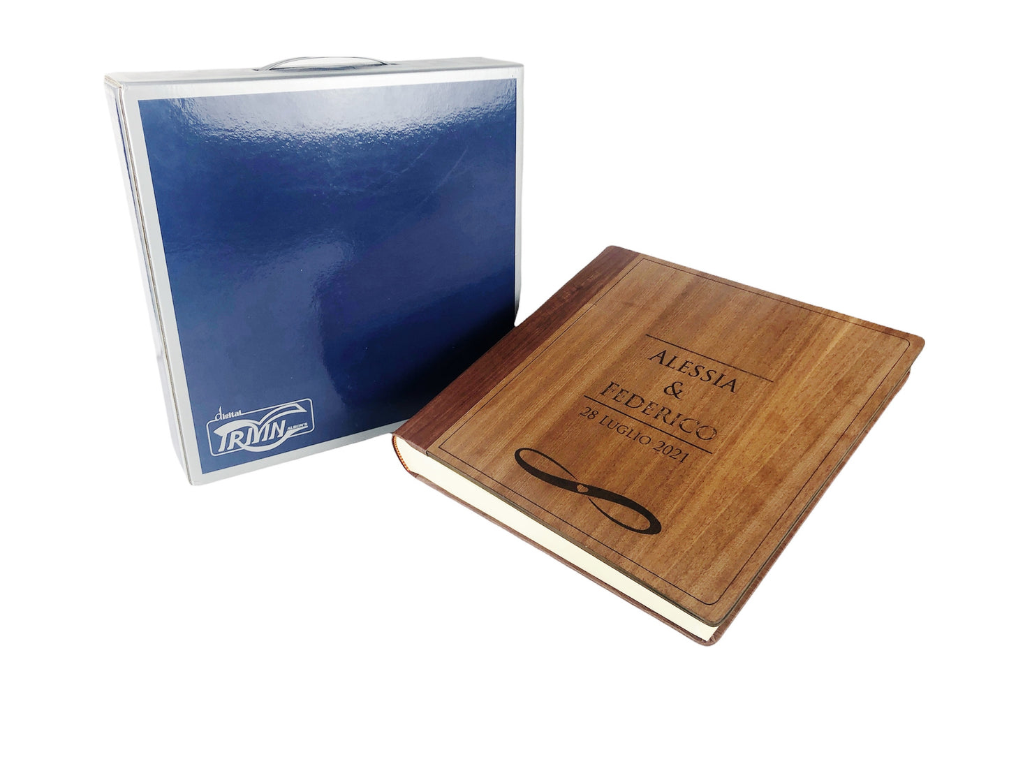 Album fotografico (Infinito) davanti in legno (Personalizzabile)
