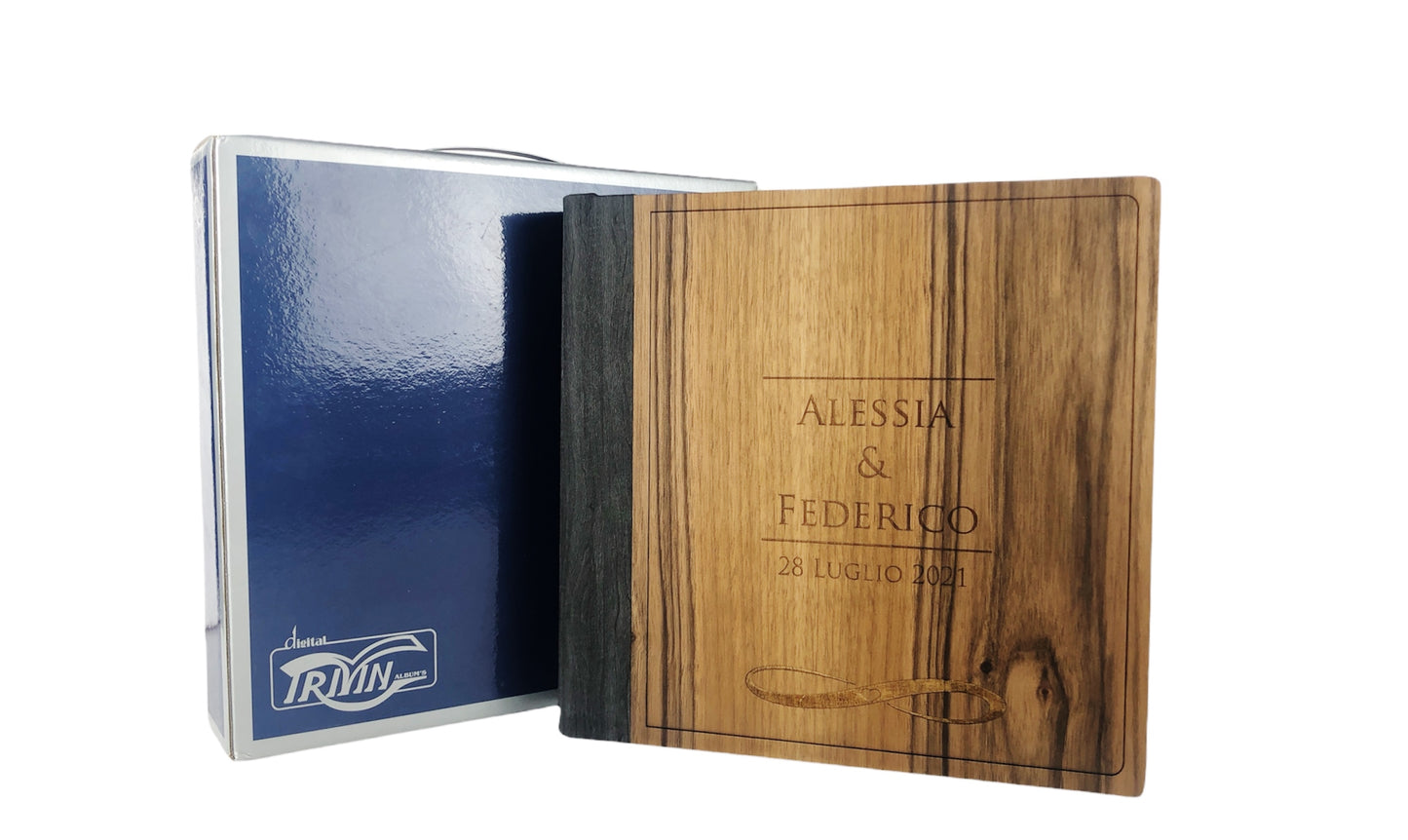 Album fotografico (Infinito) davanti in legno (Personalizzabile)