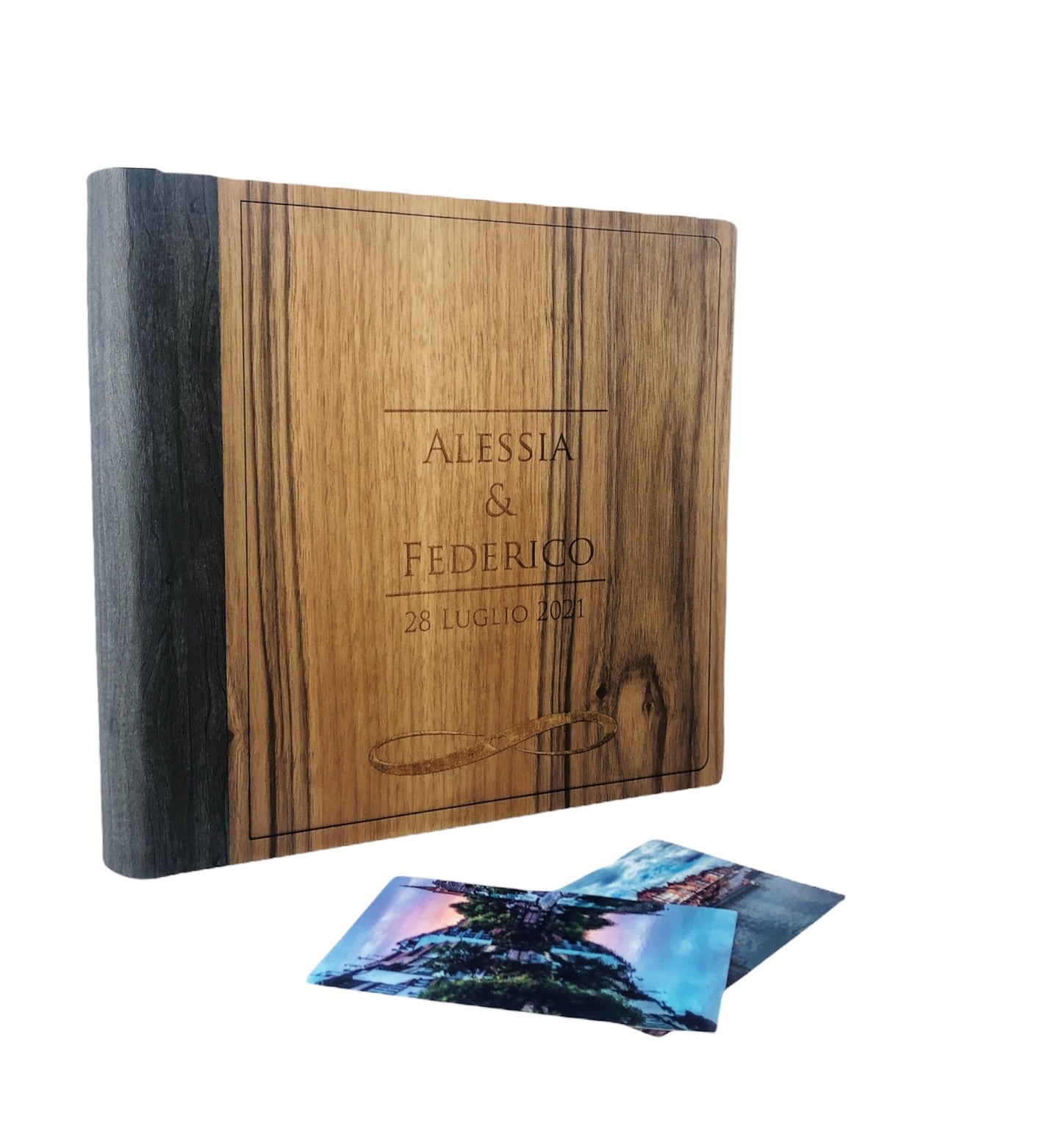 Album fotografico (Infinito) davanti in legno (Personalizzabile)